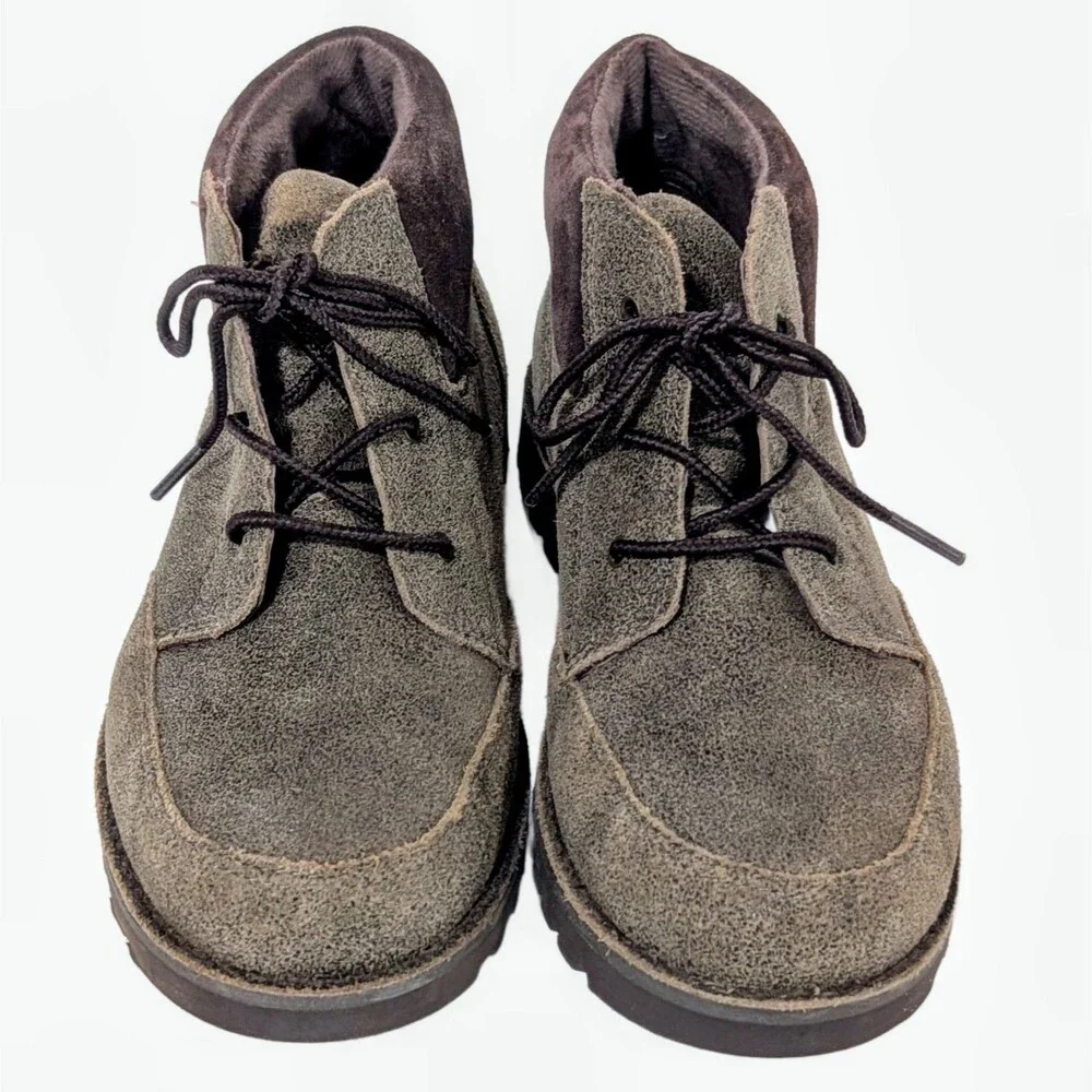 UGG Orin Bomber Leather Boots Shoes Lace Up Casual Kids Size 3 Brown 1013503K - Picture 3 of 7